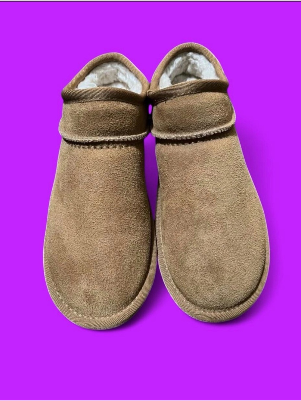 Cushionaire Suede Slipper Shoes in Brown 7.5